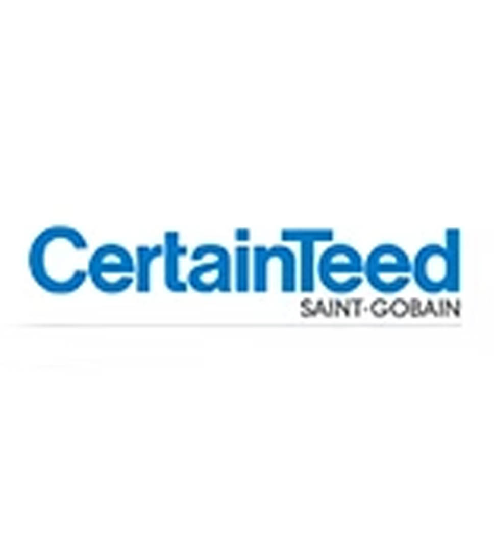 CertainTeed Saint-Gobain logo with “CertainTeed” in large blue text and “SAINT-GOBAIN” in smaller black text beneath it on a white background, representing trusted solutions for Storm Damage Recovery.